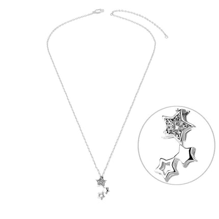 Collier argent 925 lignée d'étoiles oxyde blanc Cotemode
