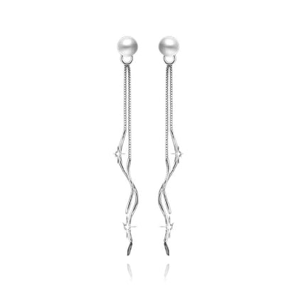 Boucles d'oreilles argent 925 tombantes perle Suzanne Cotemode