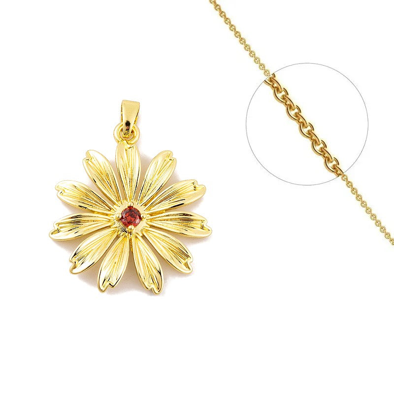 Collier chaîne et pendentif fleur