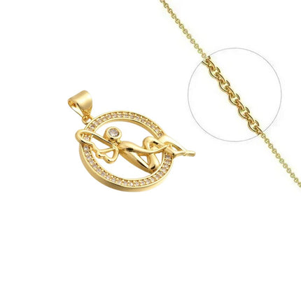 Collier chaîne et pendentif fée serti de zirconiums blancs Colliers plaqué or Bijouxmode