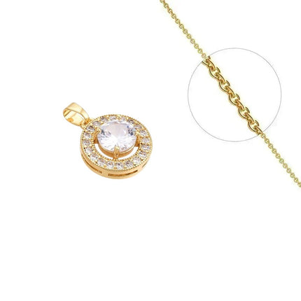 Collier doré chaîne et pendentif rosace orné de zirconiums sertis Colliers plaqué or Bijouxmode