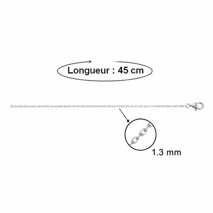 Set of 10 316 Stainless Steel Rolo Chains - Silver 60 cm - 2 mm