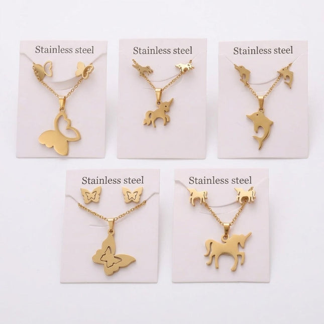 Lot de 10 parures acier inoxydable – 5 modèles x 2