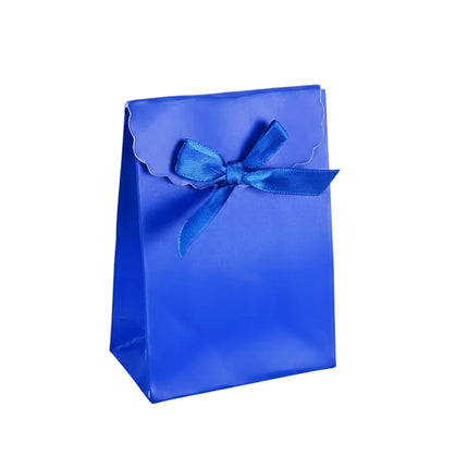 Lot de 12 petits sacs pochettes cadeaux bleu 10*8*3 cm