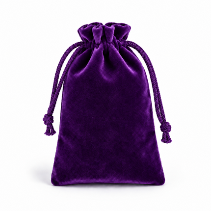 Lot de 10 pochettes velours mauve fermeture à lien 9*7 cm