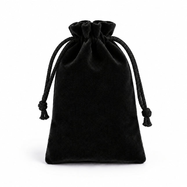 Lot de 10 pochettes velours noir fermeture à lien 9*7 cm