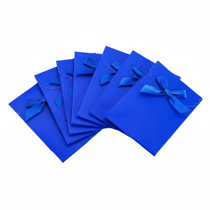 Lot de 12 petits sacs pochettes cadeaux bleu 10*8*3 cm
