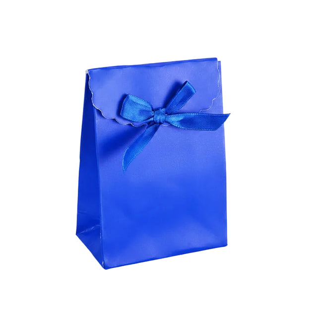 Lot de 12 petits sacs pochettes cadeaux bleu 10*8*3 cm
