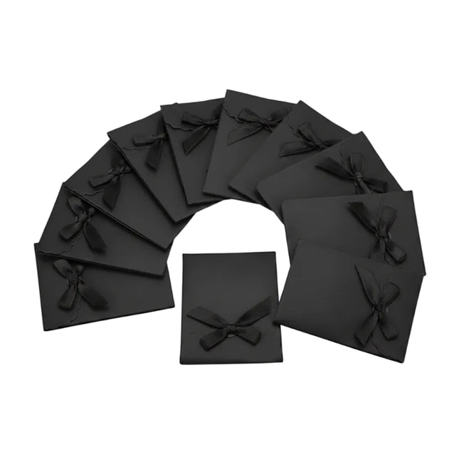 Lot de 12 petits sacs pochettes cadeaux noir 10*8*3 cm