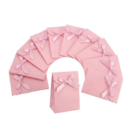 Lot de 12 petits sacs pochettes cadeaux rose 10*8*3 cm