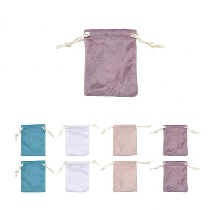 Lot de 20 pochettes en velour avec cordon couleur mixte 9*7 cm