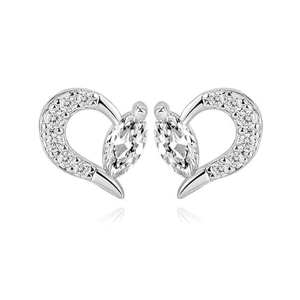 Boucles d'oreilles argent 925 Cœur zirconiums sertis oxyde blanc Abigaelle Cotemode