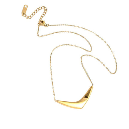 Collier acier inoxydable chaîne et pendentif V Colliers pierres naturelles Bijouxmode