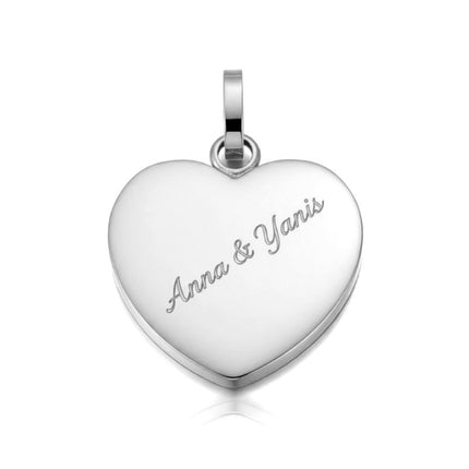 Pendentif acier à personnaliser cœur argenté