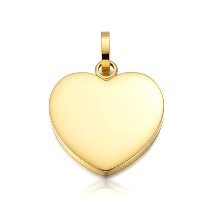 Pendentif acier à personnaliser cœur or
