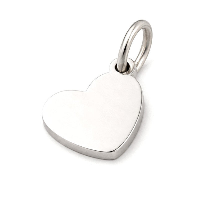 Pendentif acier à personnaliser petit cœur argenté