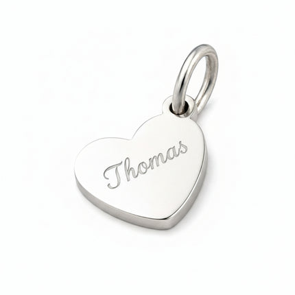 Pendentif acier à personnaliser petit cœur argenté