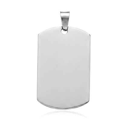 Pendentif acier à personnaliser plaque militaire argenté 35*25*1.5