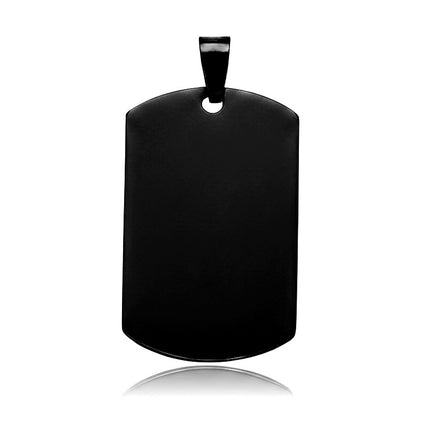 Pendentif acier à personnaliser plaque militaire noir 35*25*1.5mm