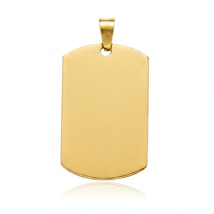 Pendentif acier à personnaliser plaque militaire or 35*25*1.5 mm