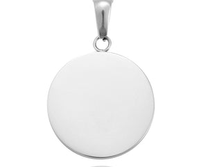 Pendentif acier à personnaliser rond argenté 24*20*2 mm