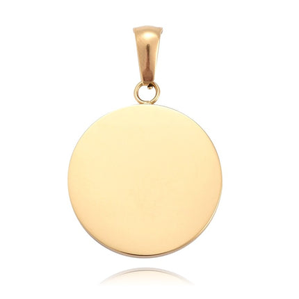 Pendentif acier à personnaliser rond doré 24*20*2 mm