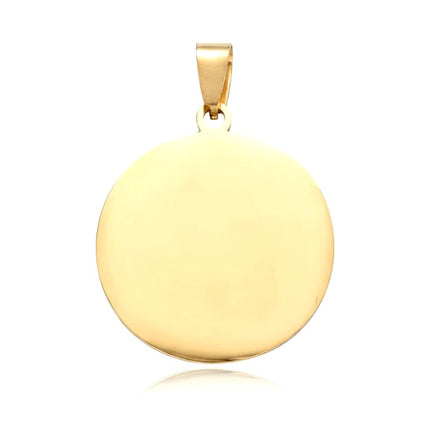 Pendentif acier à personnaliser rond or 35*30*2 mm