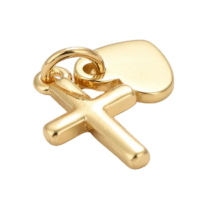 Pendentif breloque croix et coeur