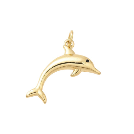 Pendentif breloque dauphin zirconiums sertis