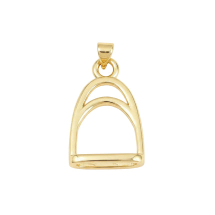 Pendentif breloque etrier zirconiums sertis
