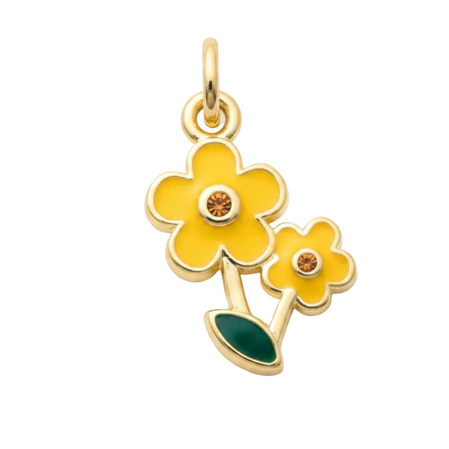 Pendentif breloque fleur émail couleur