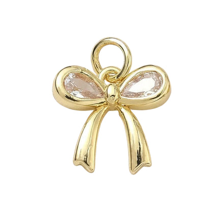 Pendentif breloque noeud zirconiums sertis