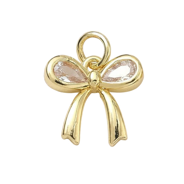 Pendentif breloque noeud zirconiums sertis