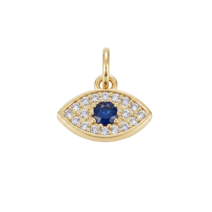 Pendentif breloque oeil oriental zirconiums sertis