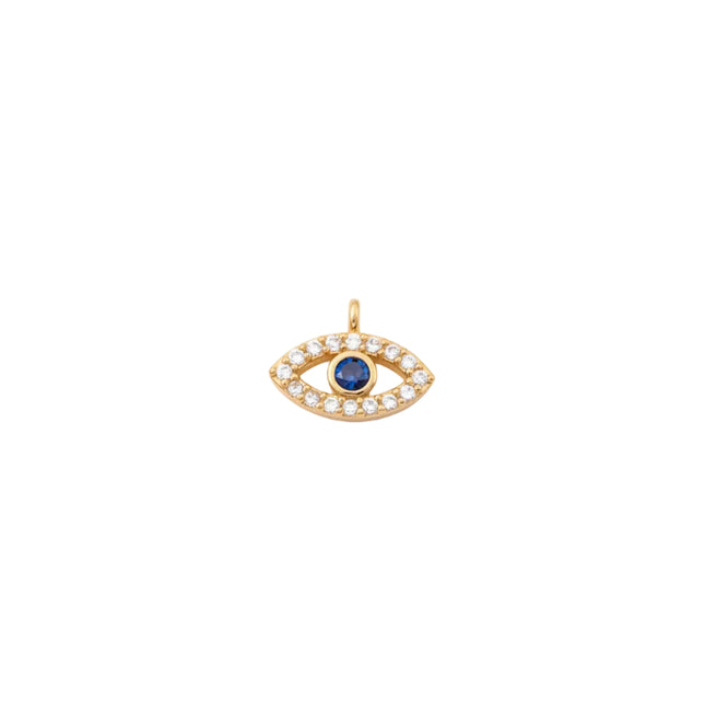 Pendentif breloque oeil zirconiums sertis