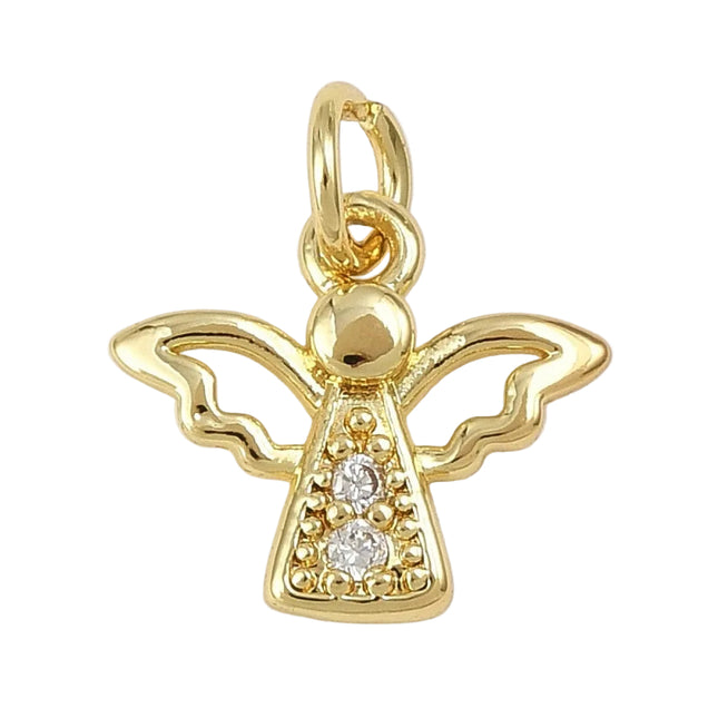 Pendentif breloque petit ange zirconiums sertis
