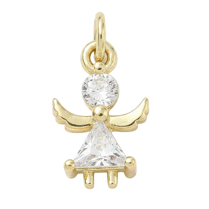 Pendentif breloque petit ange zirconiums sertis