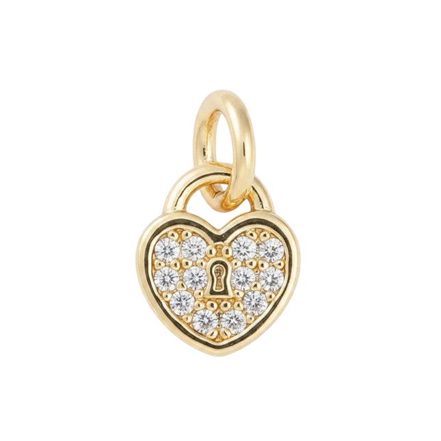Pendentif breloque petit coeur zirconiums sertis