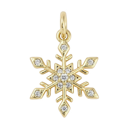 Pendentif breloque petit flocon avec zirconiums sertis