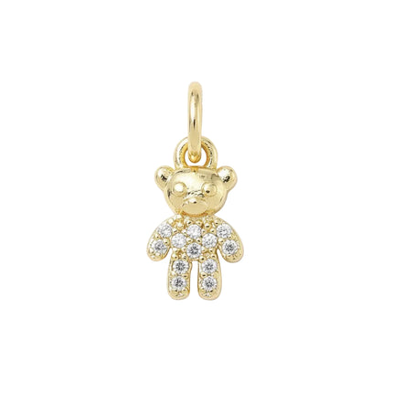 Pendentif breloque petit ourson avec zirconiums sertis