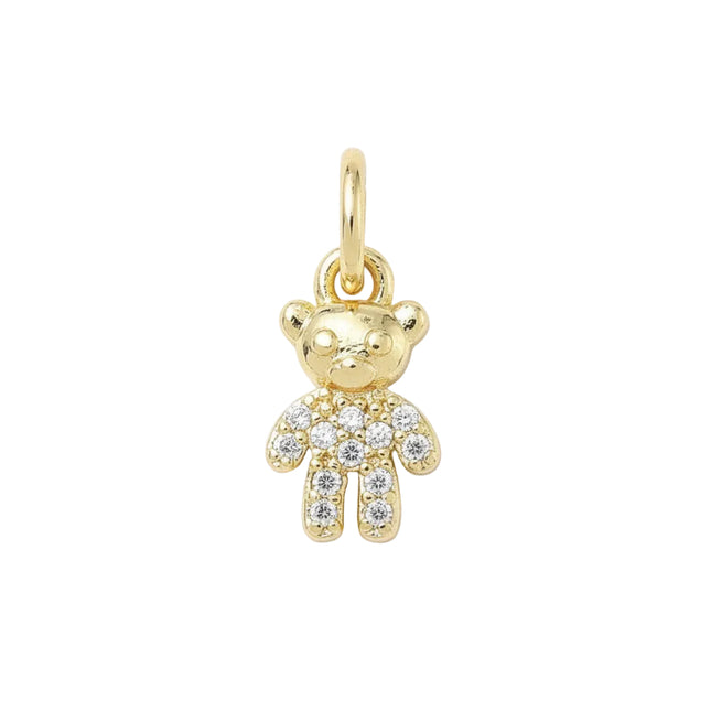 Pendentif breloque petit ourson avec zirconiums sertis