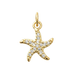 Pendentif breloque étoile de mer zirconiums sertis