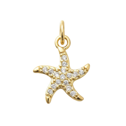 Pendentif breloque étoile de mer zirconiums sertis