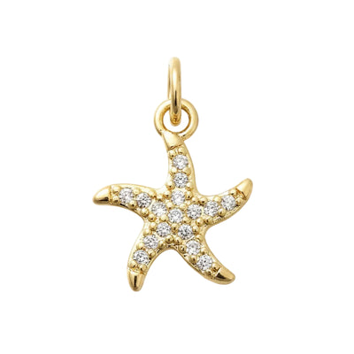 Pendentif breloque étoile de mer zirconiums sertis