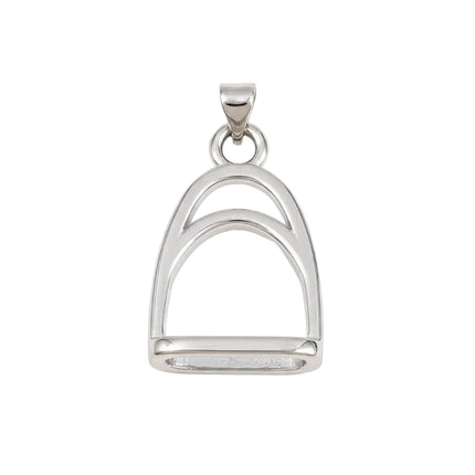 Pendentif breloque etrier argenté zirconiums sertis