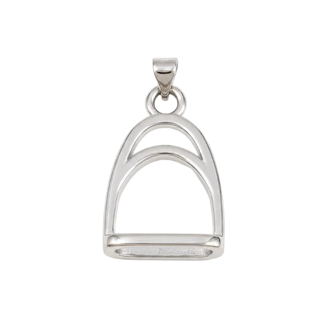 Pendentif breloque etrier argenté zirconiums sertis