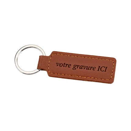Porte clés cuir pu personnalisable gravure offerte