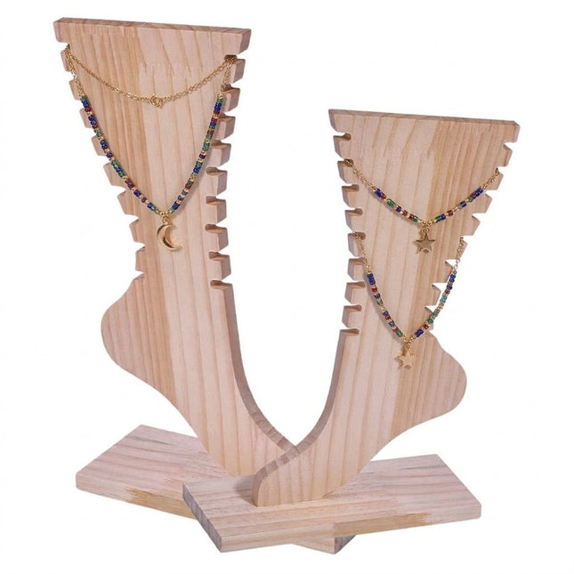 Présentoir bois pour chaînes de cheville 31*19 cm
