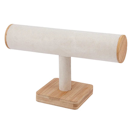 Présentoir bois velours beige pour bracelets 24*14*10 cm