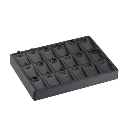Présentoir plateau de présentation cuir PU noir pendentifs colliers 25*18 cm